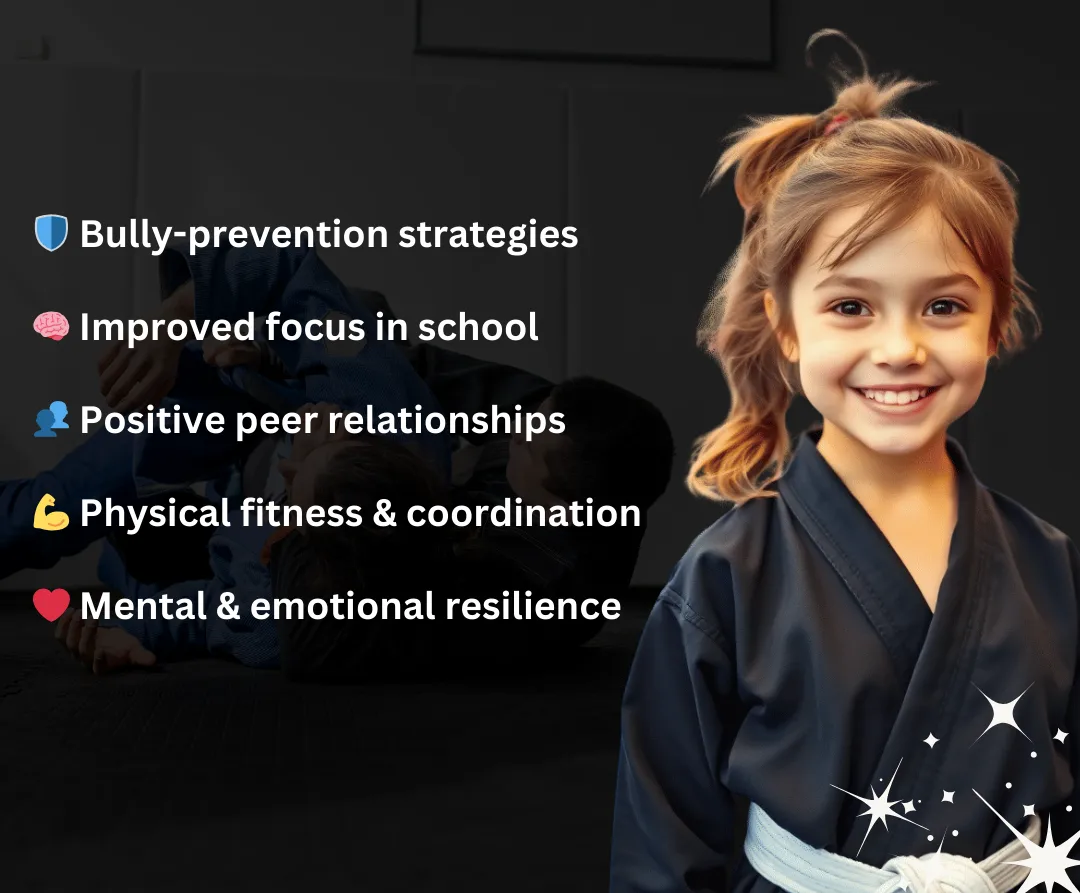 Young girl in kids martial arts class at Ground Dwellers
