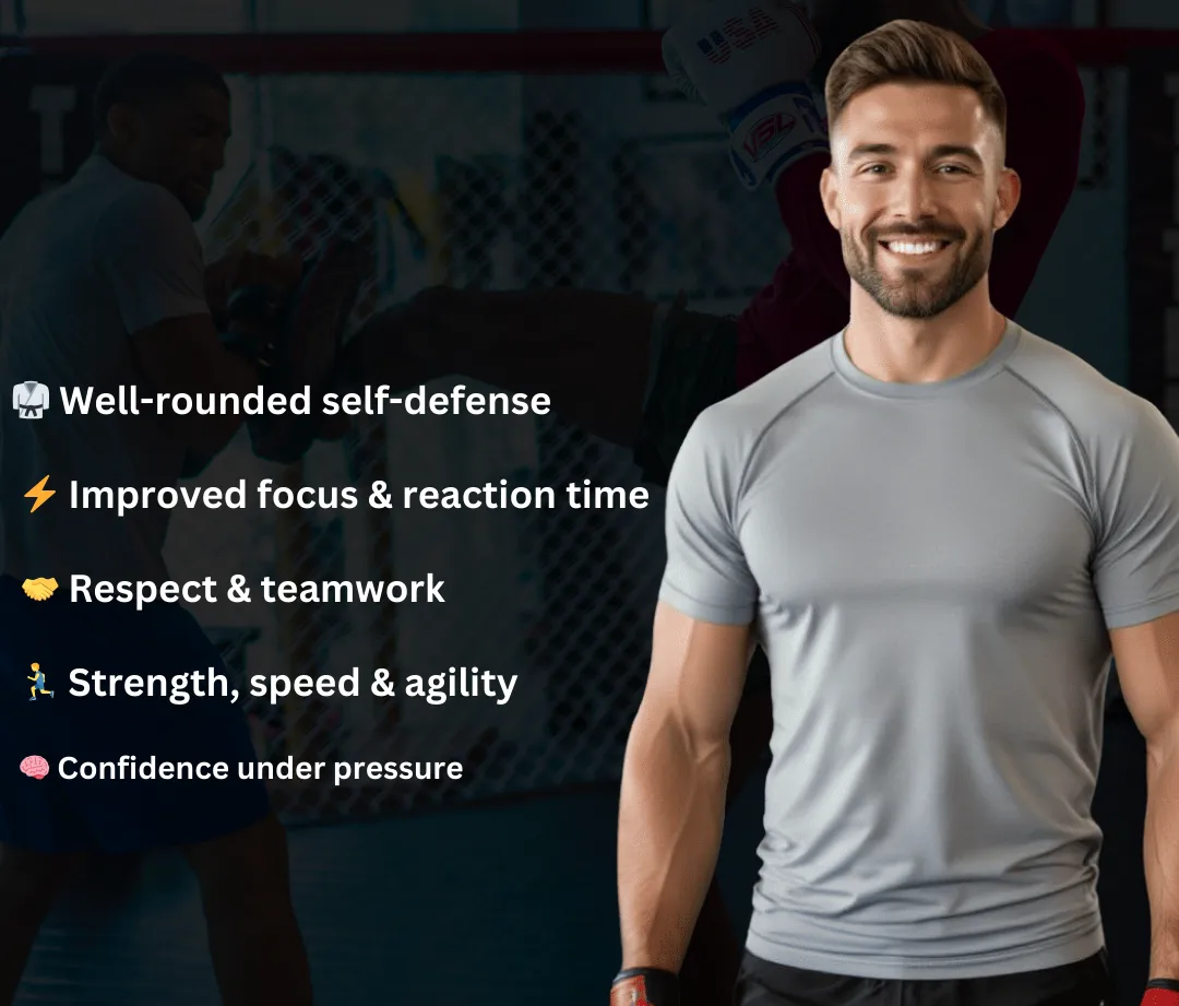 Adult MMA student training at Ground Dwellers